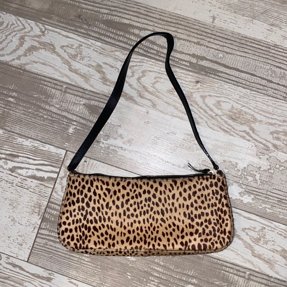Kate Spade mini bag faux leopard fur EUC